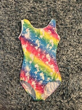 NWT Girls Rainbow Mermaid Leotard Gymnastics Outfit or Dance Costume